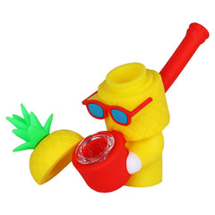 Cool Guy Pineapple Secret Stash Silicone Hand Pipe - 4" - Discreet Smoker