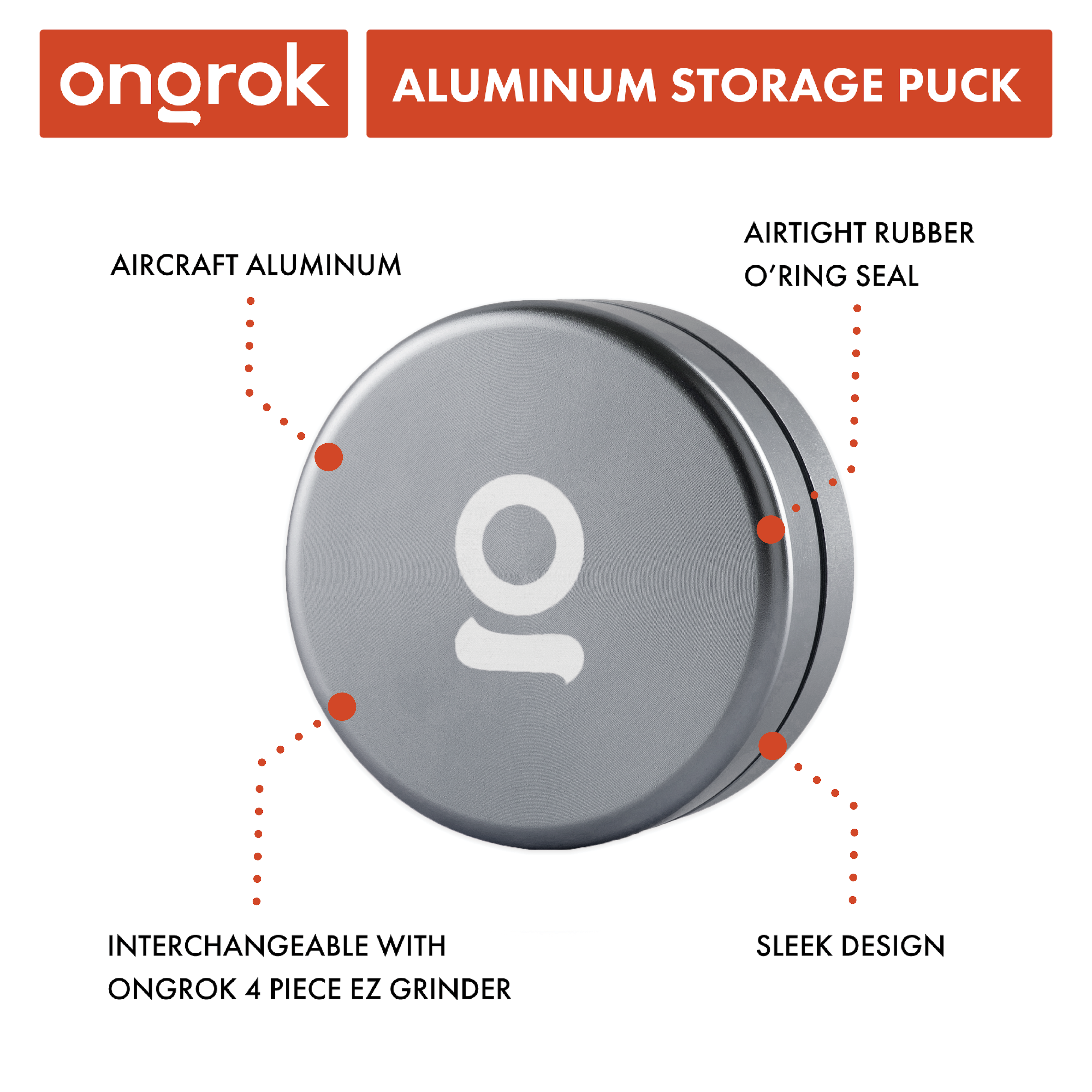 Ongrok Aluminum Storage Puck - Discreet Smoker