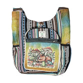 Threadheads Himalayan Hemp Capybara Patchwork Shoulder Bag - 15" x 14" - Discreet Smoker