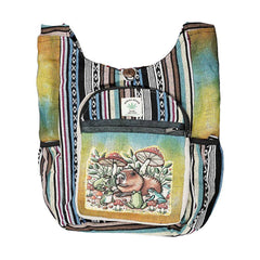 Threadheads Himalayan Hemp Capybara Patchwork Shoulder Bag - 15" x 14" - Discreet Smoker