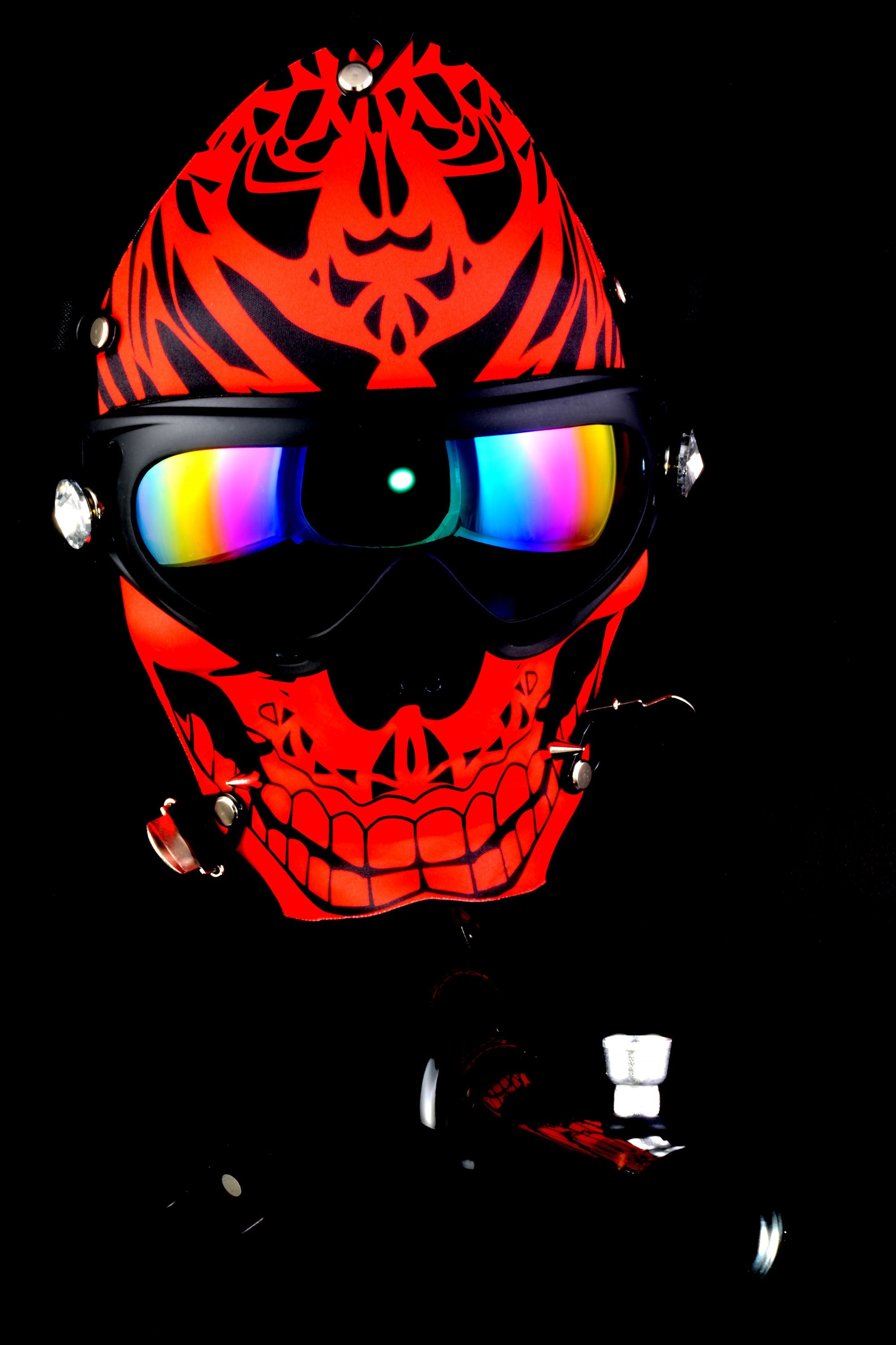 Gas Mask Acrylic Bong “Skull Party” – Assorted Designs - Discreet Smoker