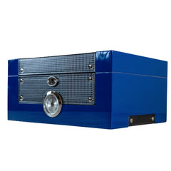 Glass Top Cobalt Blue Humboldt Humidor - Discreet Smoker
