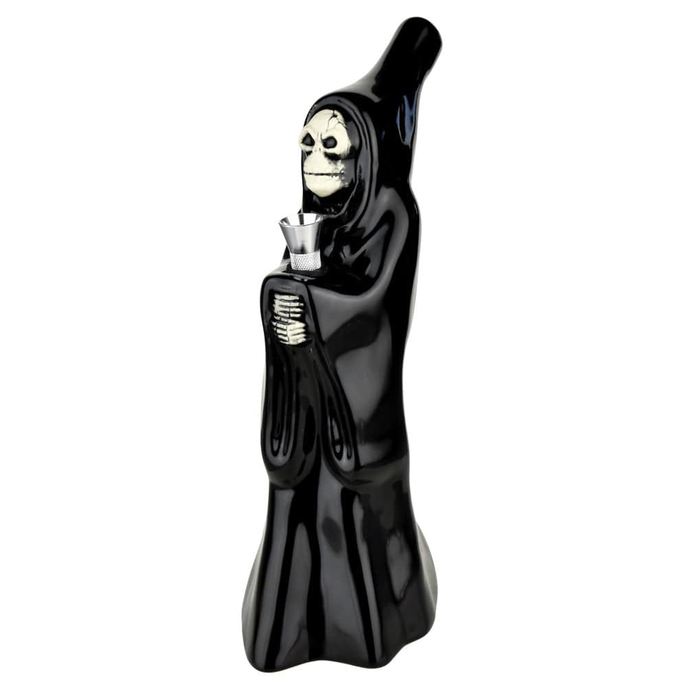Hooded Skeleton Cupbearer Ceramic Bong - Discreet Smoker