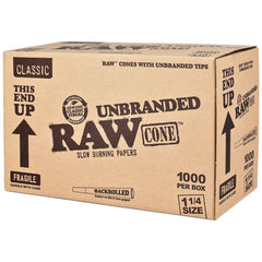 RAW Unbranded Classic Cones | 1 1/4 | 1000ct Bulk Box - Discreet Smoker