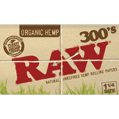 RAW Organic Hemp 300s 1 1/4 Inch Rolling Papers - Discreet Smoker