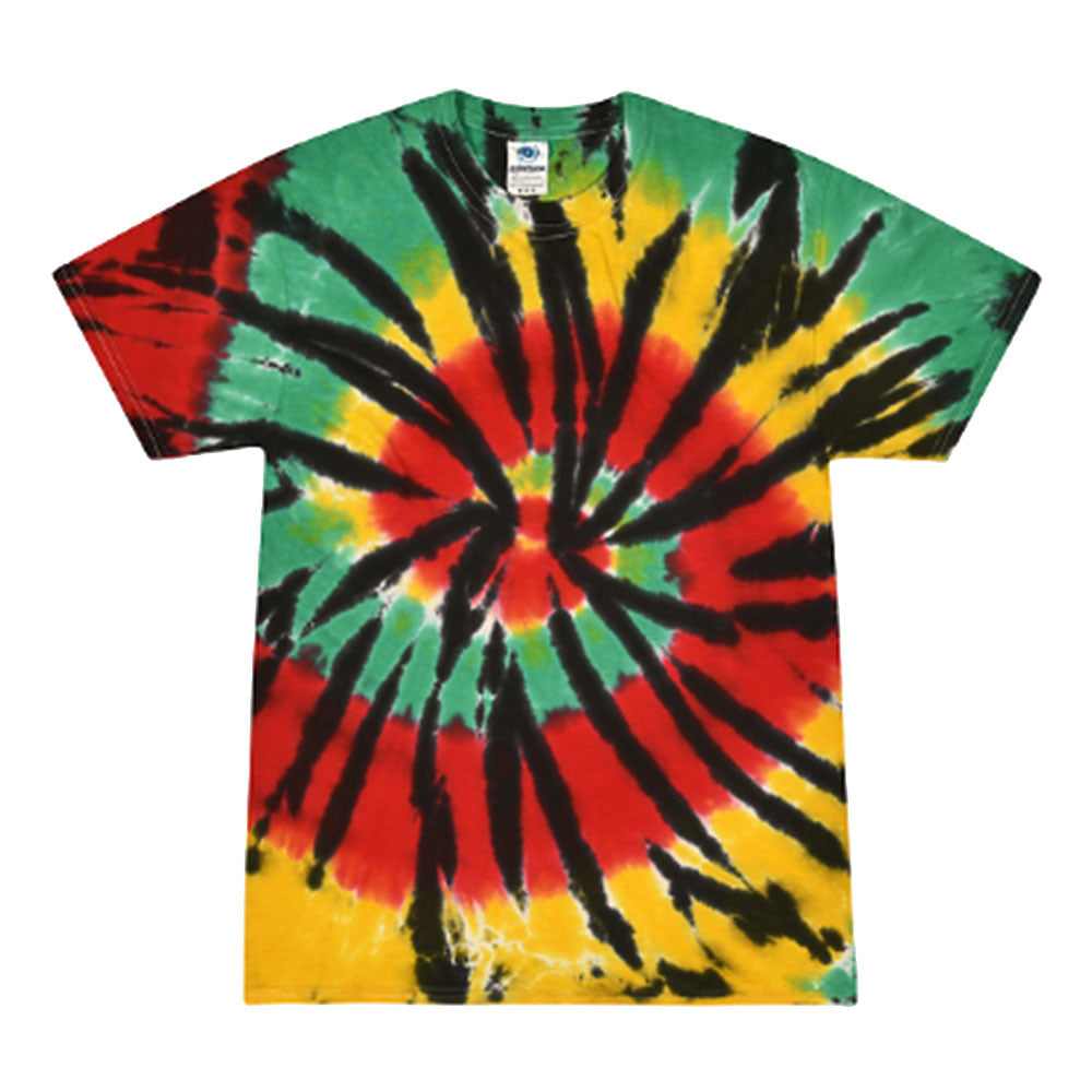 Rasta Web Short Sleeve Tie-Dye T-Shirt - Discreet Smoker
