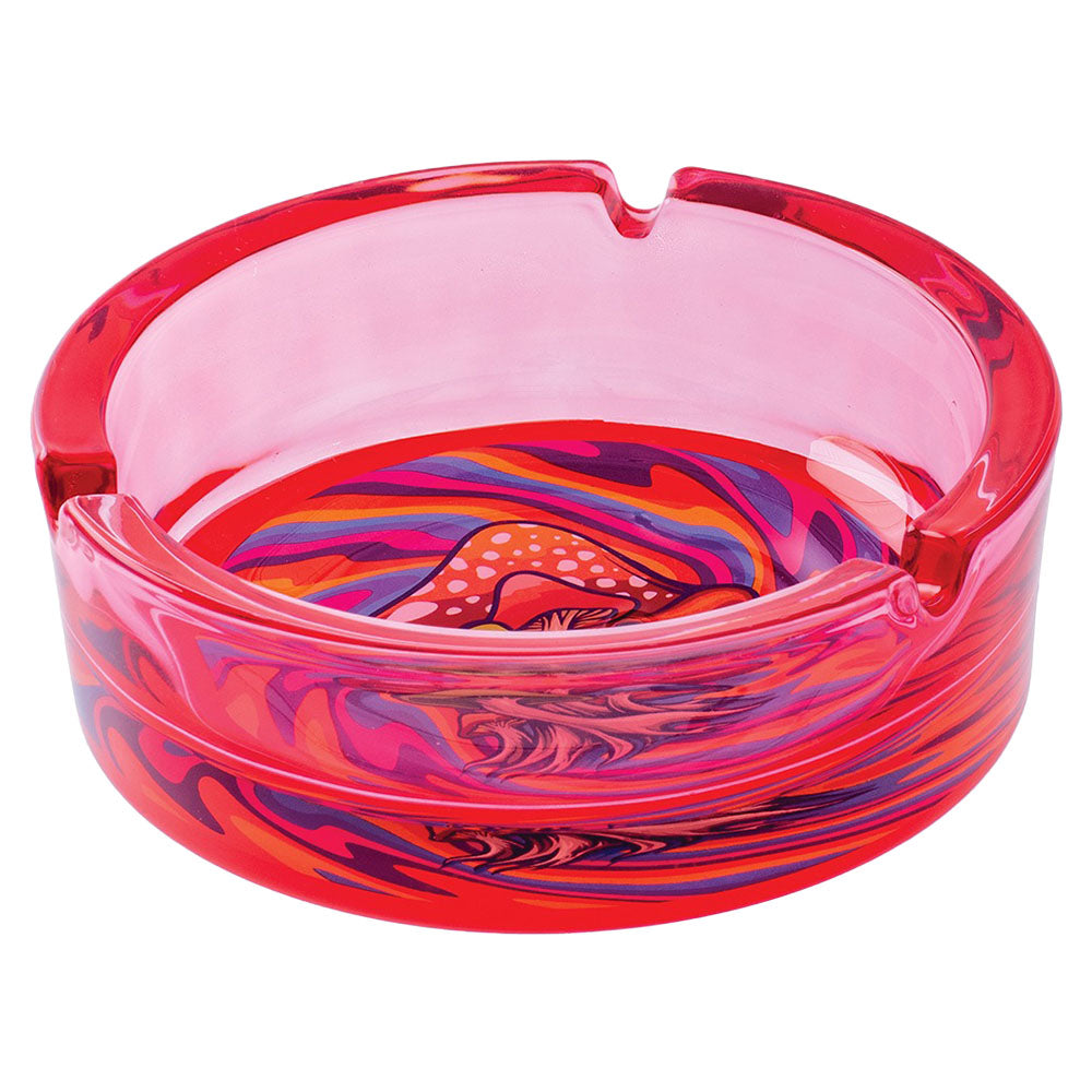 Fujima Trippy Mushroom Glass Ashtray - 6.25" - Discreet Smoker