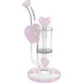 Pulsar Hearts on Hearts Recycler Water Pipe - 8.25" / 14mm F - Discreet Smoker