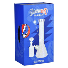 Grateful Dead x Pulsar Bolts And Skellies Glass Beaker Water Pipe Set | 13.75" | 14mm F - Discreet Smoker