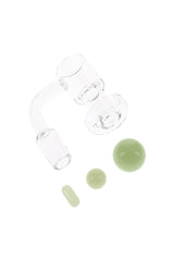 Quartz 14.5 mm Male 90° Terp Slurper Banger – Glow Beads Set - Discreet Smoker