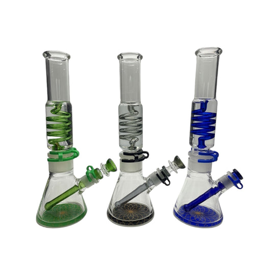 Glycerin Coil Bong With Design - Discreet Smoker