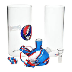 Grateful Dead x Pulsar Silicone & Glass Gravity Water Pipe - 11"/14mm F - Discreet Smoker