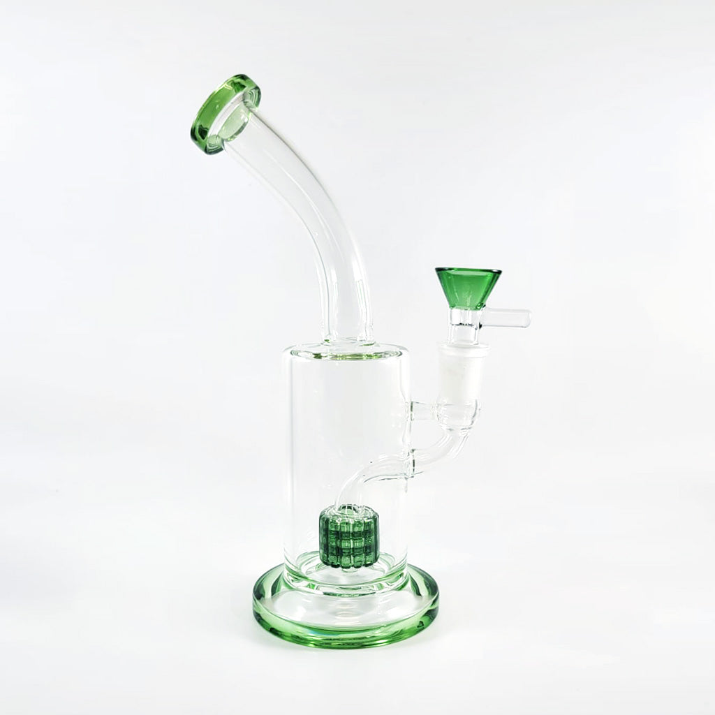 BENT NECK DAB RIG WITH DRUM PERCOLATOR - Discreet Smoker