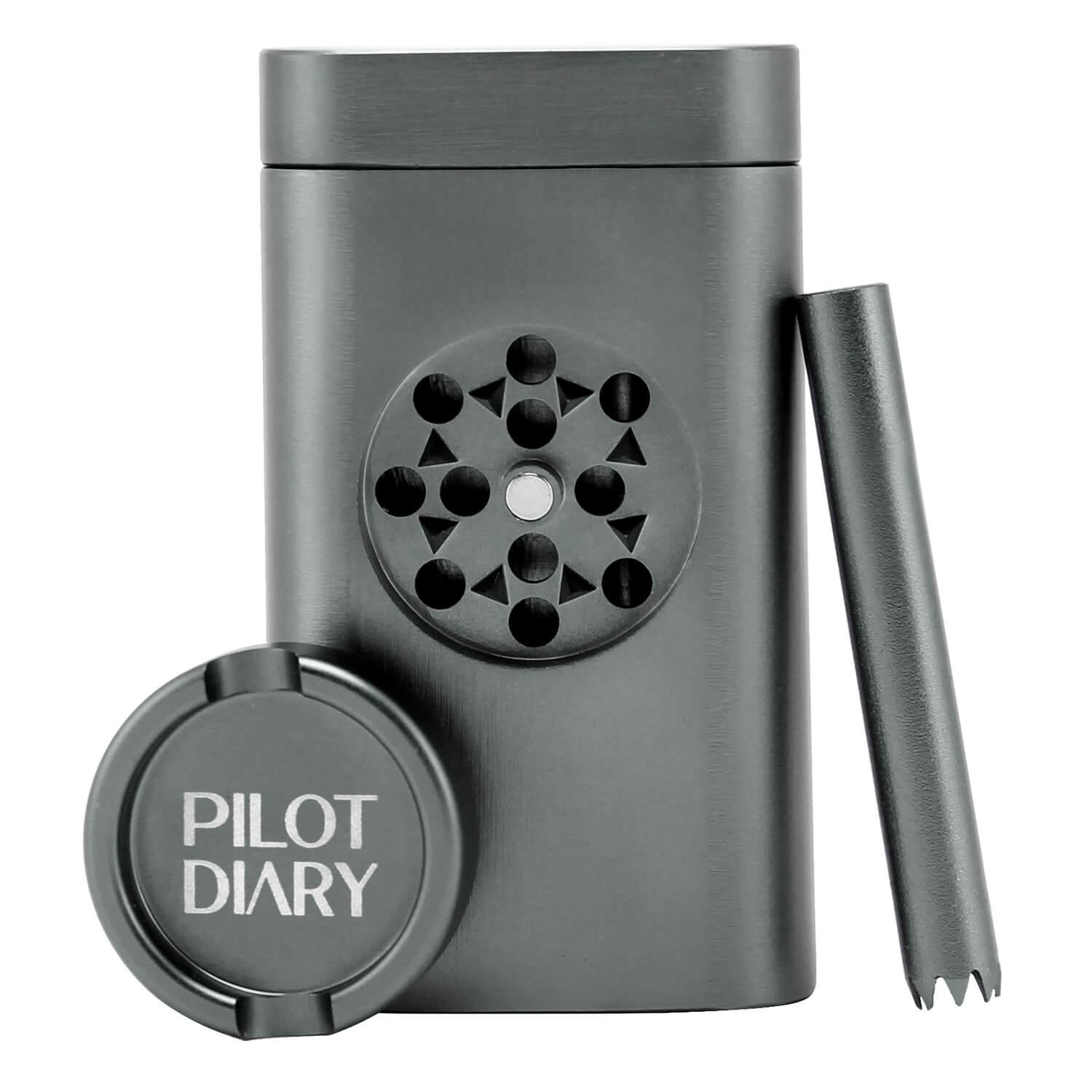 One Hitter Dugout With Grinder - Discreet Smoker