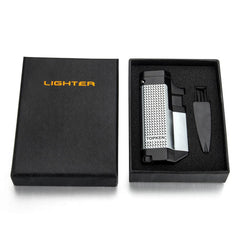 Triple Jet Silver Torch Lighter - Discreet Smoker