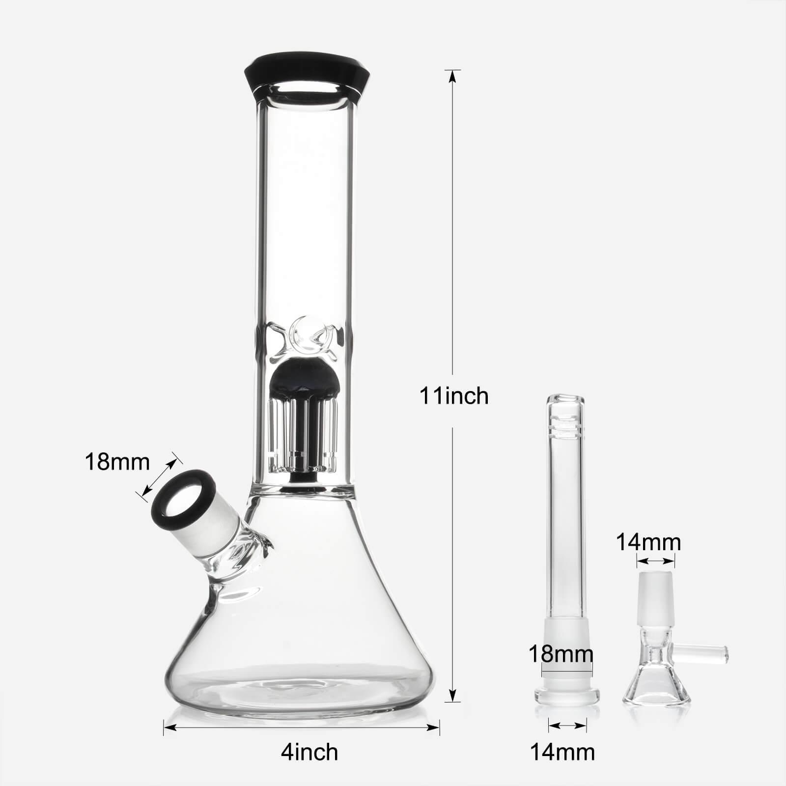 11-inch Glass Beaker Bong with Tree Perc - Discreet Smoker