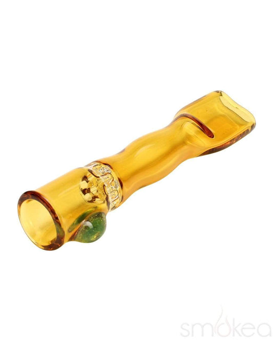 Blazing Blue Glass Honeycomb Screen Chillum Pipe - Discreet Smoker