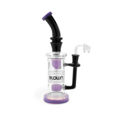 BLOWN Glass Goods ZETA 12in Rig w/ 5-Stack Plate Perc + Recycler & Drum Perc - Discreet Smoker