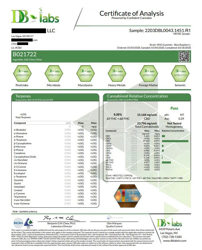 Sin City Delta-9 Gummies - 20 Pack Blue Raspberry - Hybrid Strain (Strong) - Discreet Smoker