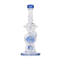Human Grade 10" Swiss Rig Glass Recycler Water Pipe - Discreet Smoker