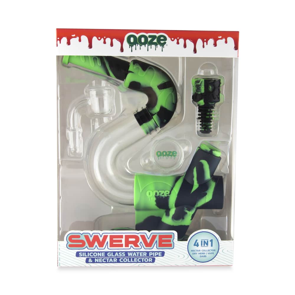 Ooze Swerve Silicone Water Pipe - Discreet Smoker