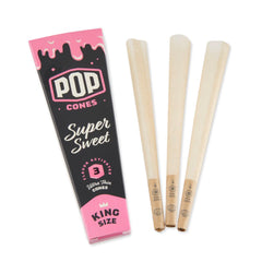 Pop Cones King Size Unbleached 3pk Cones - 24ct Display