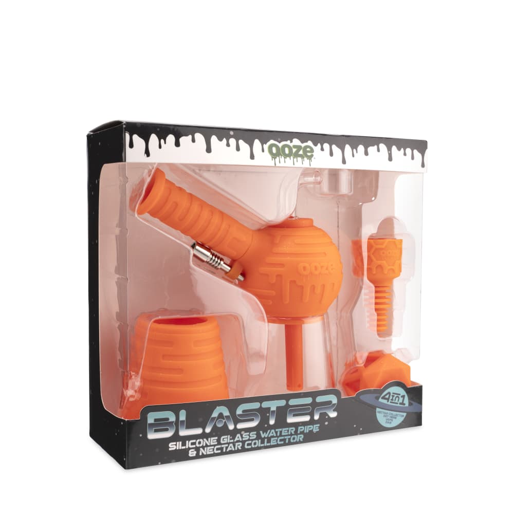 Ooze Blaster Silicone Glass 4-in-1 Hybrid Water Pipe and Dab Straw - Discreet Smoker