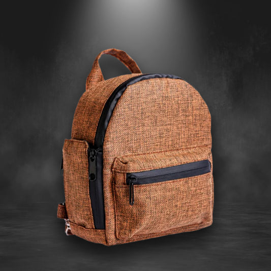 Smell Proof Hemp Mini Backpack With Secret Lock (Brown) - Discreet Smoker