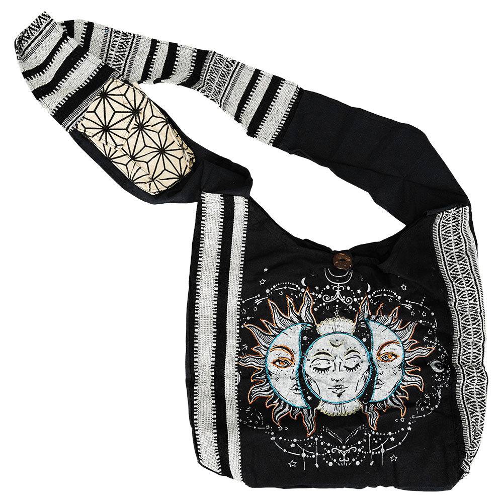 ThreadHeads Sun & Moon Striped Sling Bag - 15"x15" - Discreet Smoker