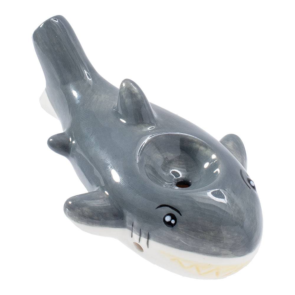 Wacky Bowlz Shark Ceramic Pipe - 3.75" - Discreet Smoker