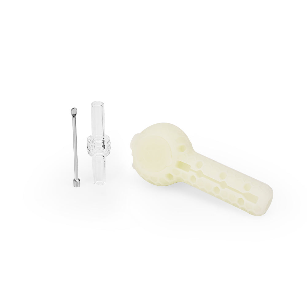 Ritual - 4'' Silicone Nectar Spoon - UV Titanium White - Discreet Smoker