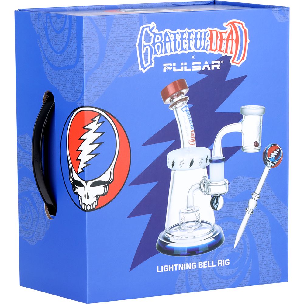 Grateful Dead x Pulsar Lightning Bell Dab Rig Set - 7.5" / 14mm F - Discreet Smoker