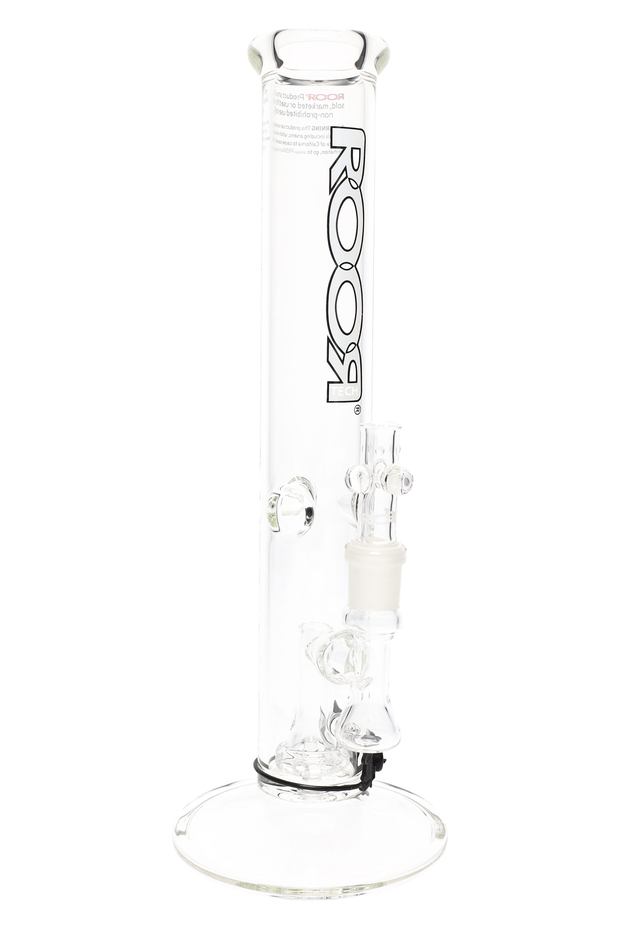 ROOR Tech 14″ Straight Tube Bong with Showerhead Perc – 5 mm Clear - Discreet Smoker