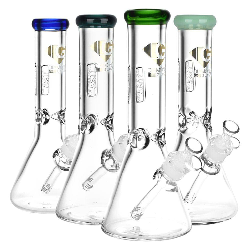 Diamond Glass American Made Beaker Bong - 11.75" / 14mm F - Discreet Smoker