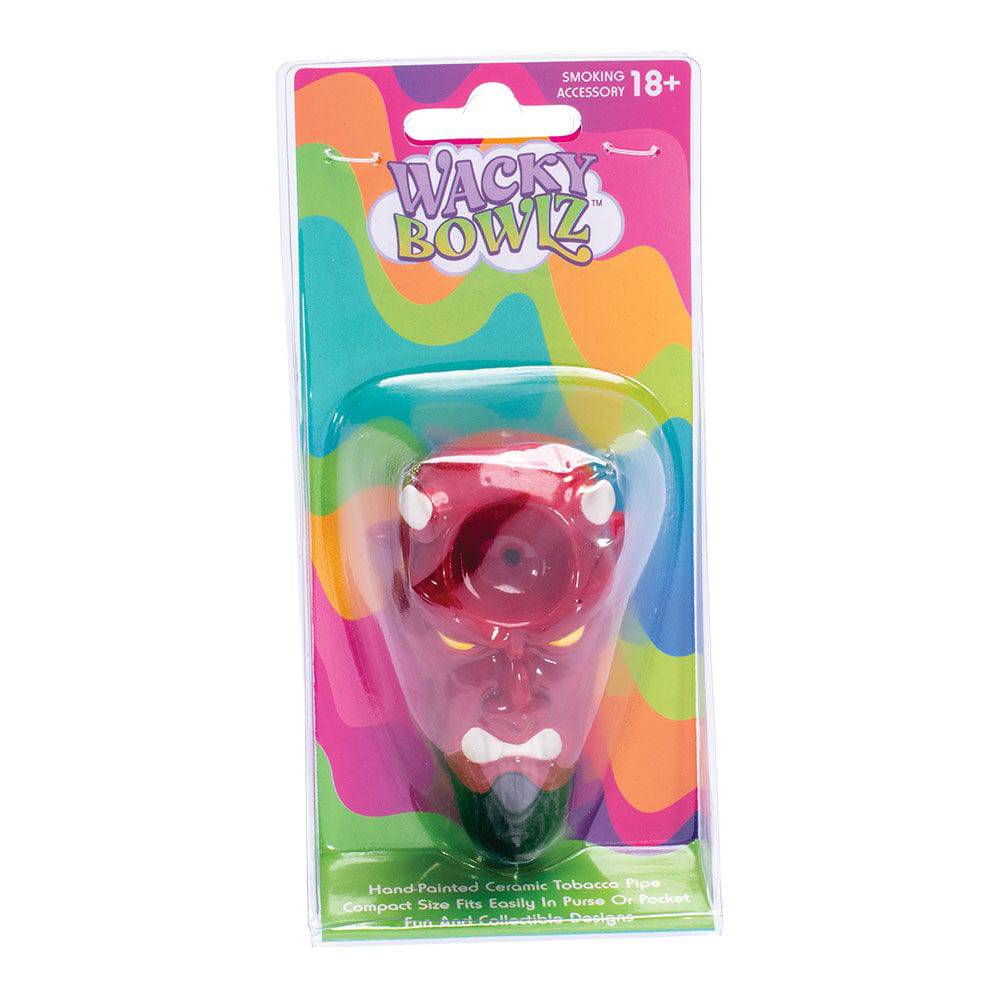 Wacky Bowlz Devil Ceramic Hand Pipe - 3.5" - Discreet Smoker