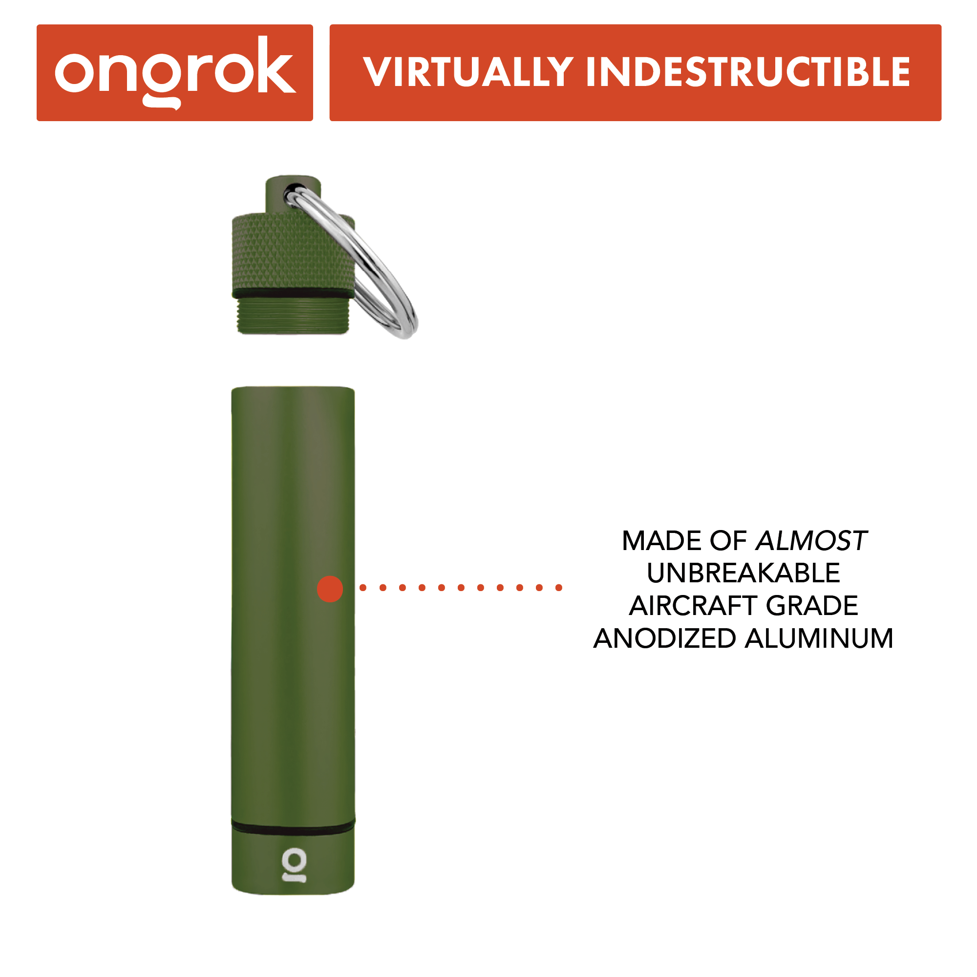 Ongrok Aluminum Storage Keychain - Discreet Smoker