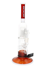 ROOR Tech 15″ Colored Stemless Straight Tube with Barrel Perc – Glass-on-Glass - Discreet Smoker