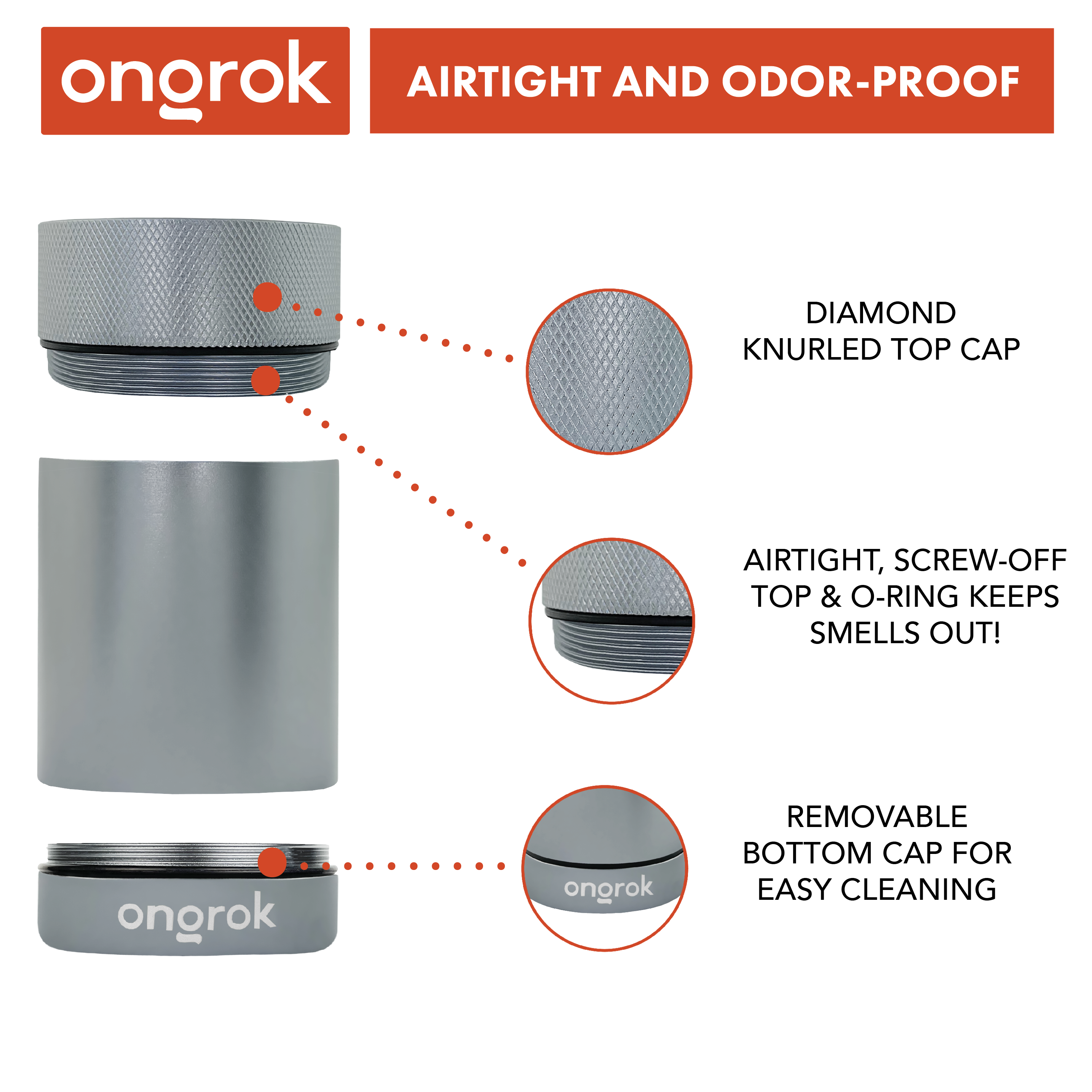 Ongrok Aluminum Metal Storage Jar - Discreet Smoker