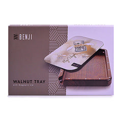 Benji - Walnut Tray w/ Magnetic Lid Kit - Fly High - Discreet Smoker