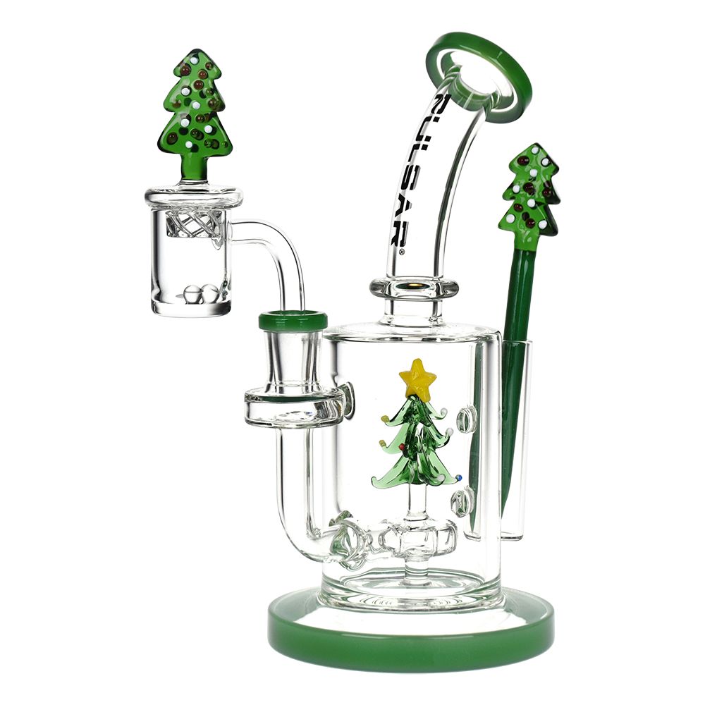 Pulsar Holidaze Series Glass Dab Rig Set | 8.25" | 14mm F - Discreet Smoker