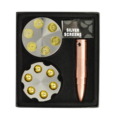 Metal Bullet Grinder & Pipe Set - Discreet Smoker