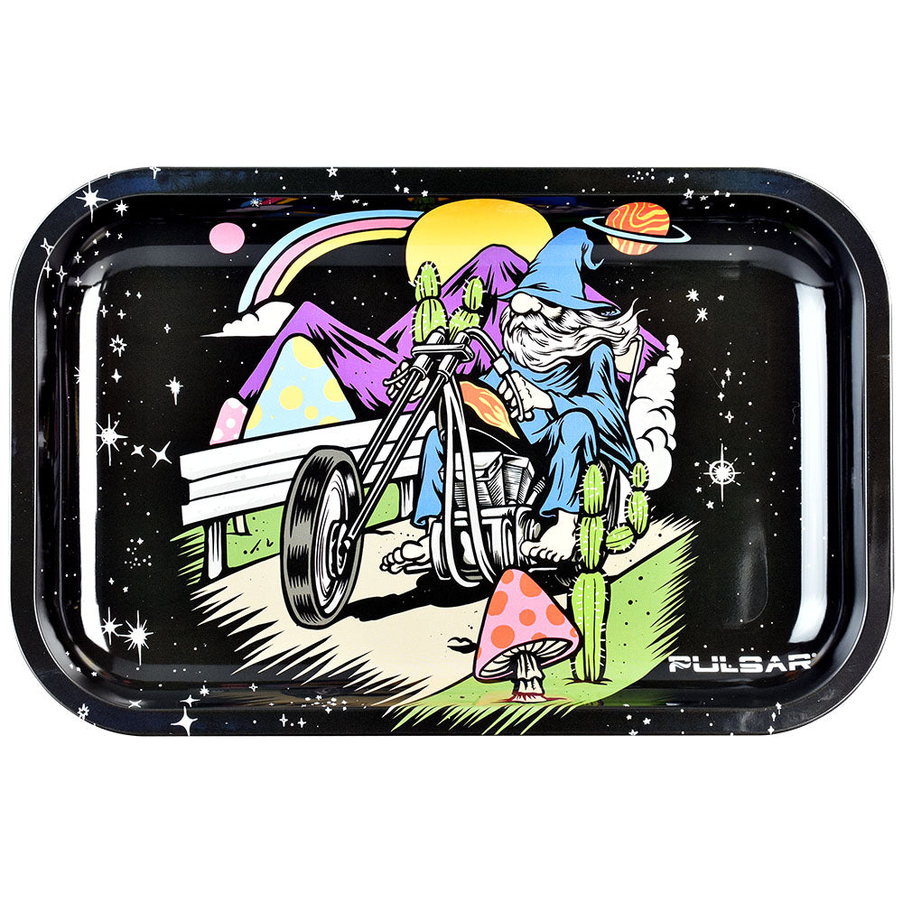 Pulsar Metal Rolling Tray | Trippy Trip - Discreet Smoker