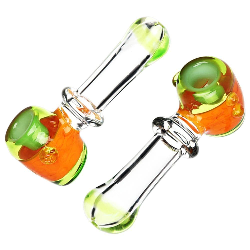 Blooming Slime Barrel Hammer Glass Hand Pipe - 4.75" - Discreet Smoker
