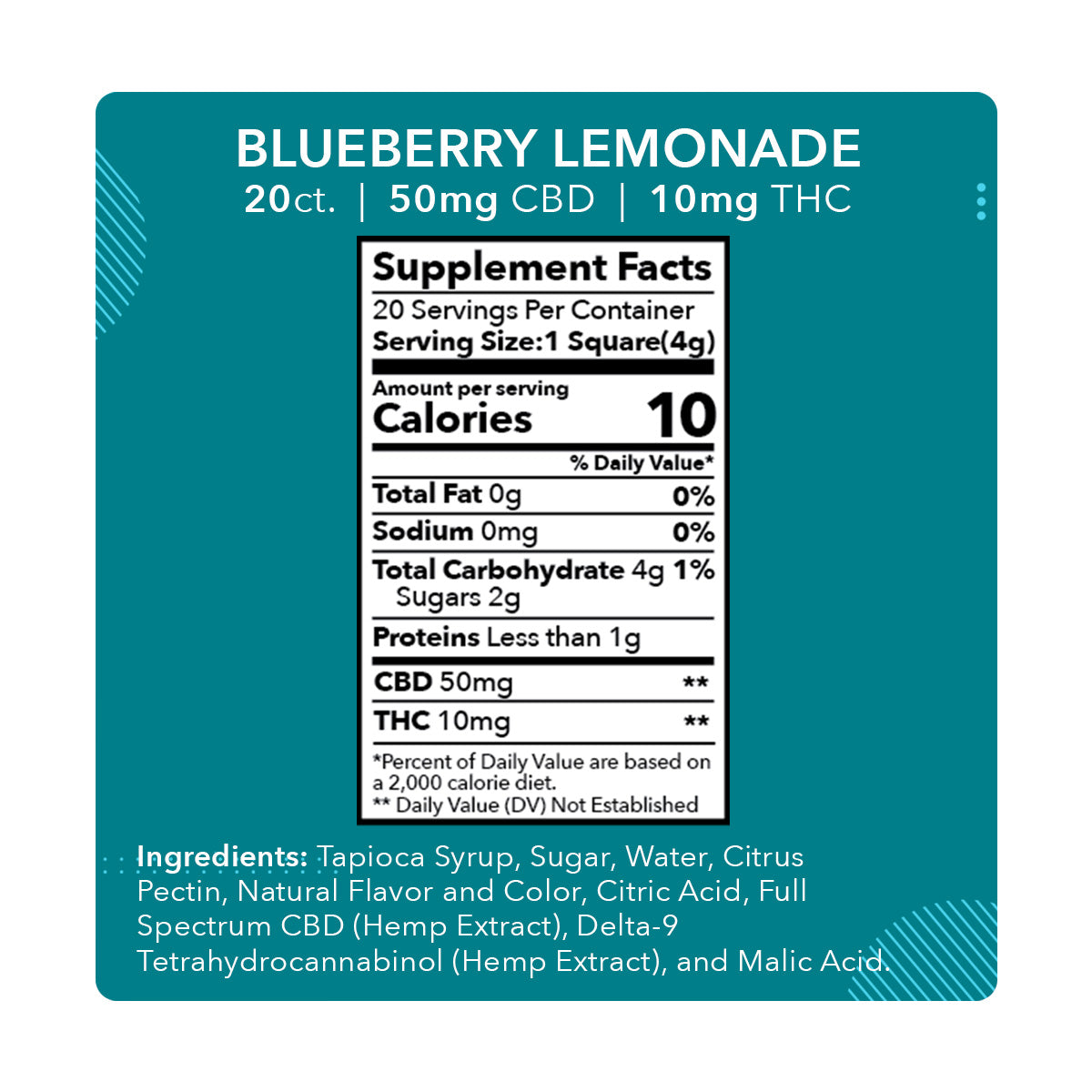 Mdrn Mood Blueberry Lemonade - 50mg CBD / 10mg THC (20ct) - Discreet Smoker