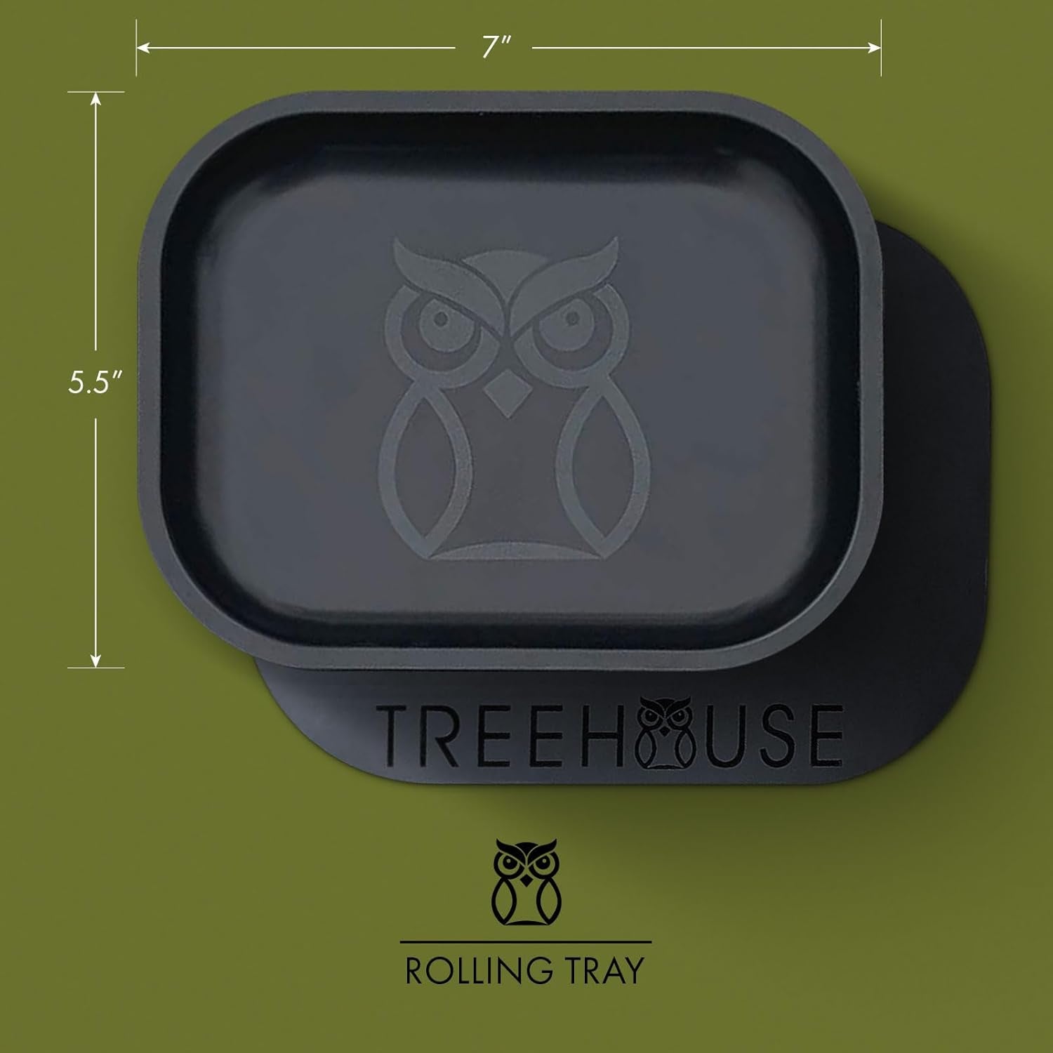 Black Rolling Tray Set with PVC Soft Magnetic Lid, Ashtray Included for Home Storage or Travel - 7" X 5.5", Small, Cute
