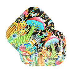 Pulsar Mini Metal Rolling Tray w/ Lid - Garden of Cosmic Delights / 7"x5.5" - Discreet Smoker