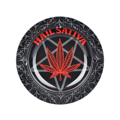 Hail Sativa Round Metal Ashtray - 5.25" - Discreet Smoker