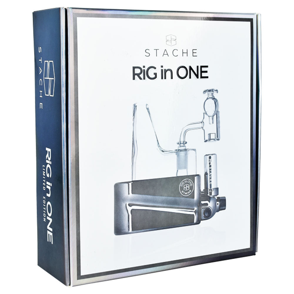 Stache Products Rig in One Onyx Limited Edition Portable Dab Rig | 6.5" - Discreet Smoker