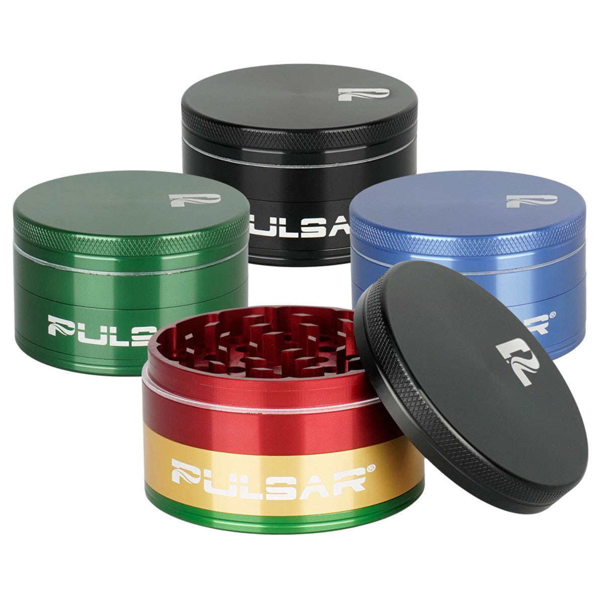 Pulsar Solid Top Aluminum Grinder-GR760- 4pc / 2.5" - Discreet Smoker