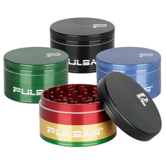 Pulsar Solid Top Aluminum Grinder-GR760- 4pc / 2.5" - Discreet Smoker